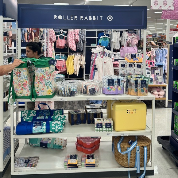 💙 Roller Rabbit x Target Star Medallion Fringe Canvas Tote Bag Blue - Picture 7 of 9